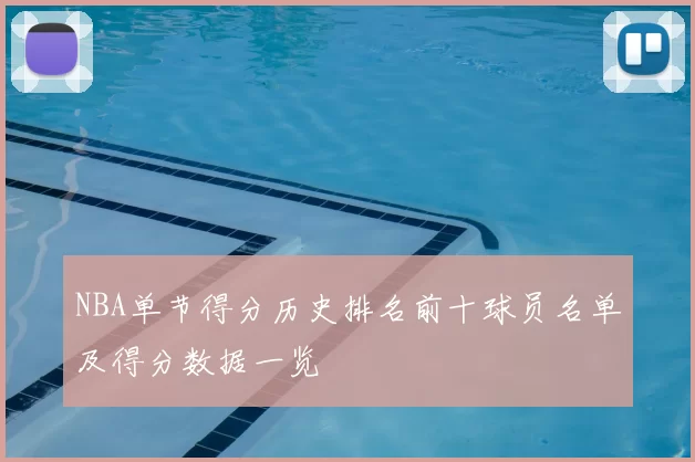 NBA单节得分历史排名前十球员名单及得分数据一览